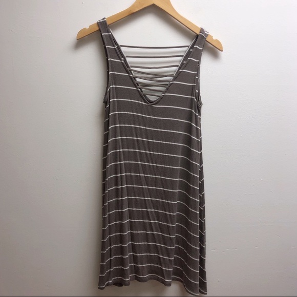 Socialite Dresses & Skirts - Socialite small brow and white striped dress